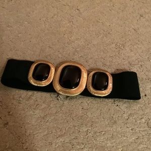 ZARA black and gold stretch belt